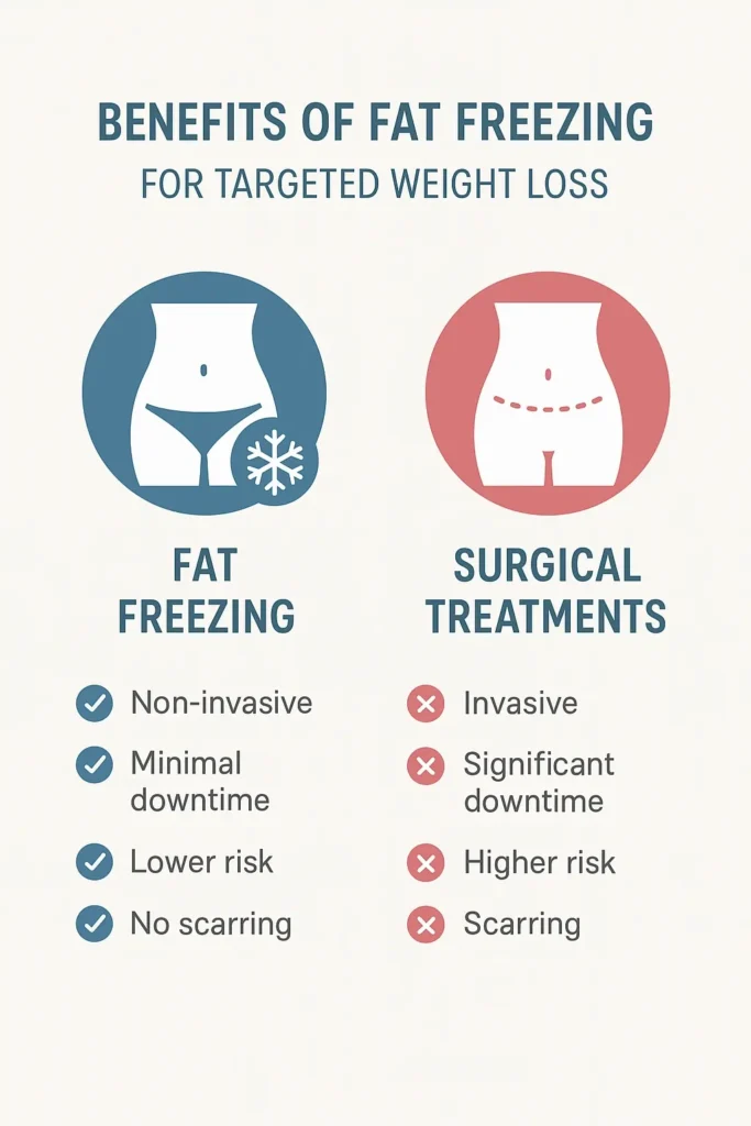 graphic showing the benefits of fat freezing Worksop