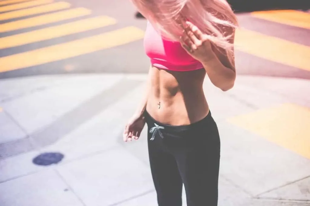 Woman with toned stomach after LA-EMS Body Sculpting Treatment Worksop